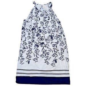 Soma Soft Sleeveless Tent Dress Villa Vine Print Halter Navy Womens Size XL